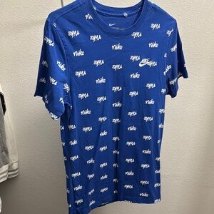 Nike Blue and White Short Sleeve Tee